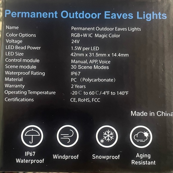 50FT RGB Permanent Outdoor Colorful Eaves Lights - Picture 6 of 6